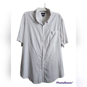 Croft & Barrow Button Up Shirt Men's XXL Easy Care WHITE Short Sleeve